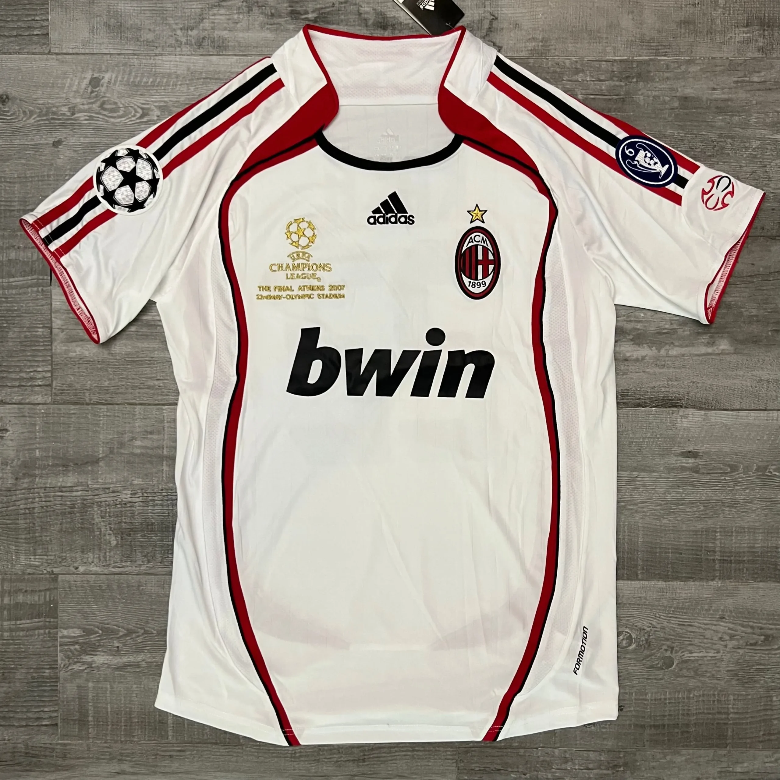 Image of Ac Milan 6-7 away kit half sleeves retro