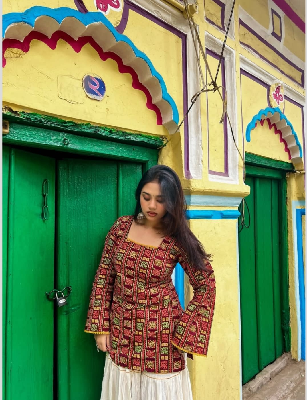 Image of Classic Red Check Printed Short Kurti – Effortless Everyday Fashion
